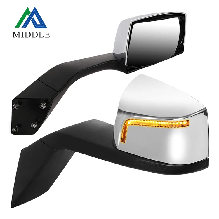 American Truck Aftermarket Replacement Door Mirror Side Mirror Assembly With LED Turn Signal For 2004-2018 Volvo VN Series