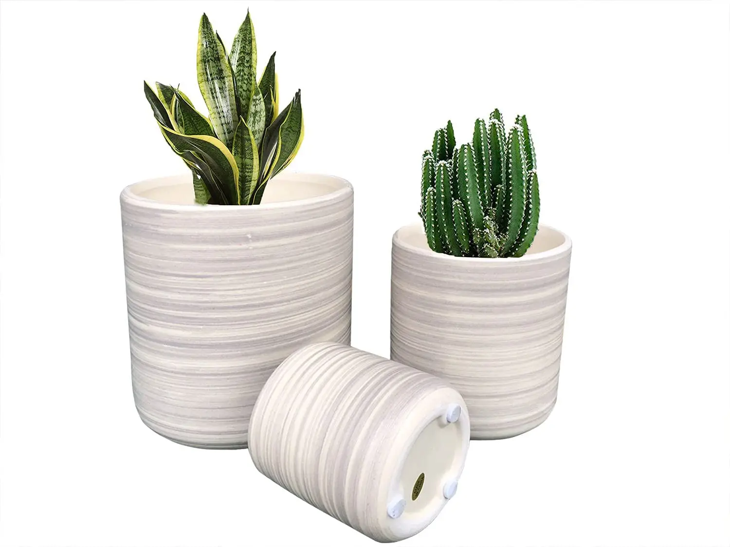 
Ceramic Flower Pot Indoor Plant Pot Succulent Planter Orchid Pot for Home Decoration Set of 3 
