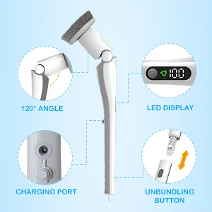 2022 best cleaning assistant electric scrubber floor scrubber machine car wash sponge with 6 multi-purpose brush head