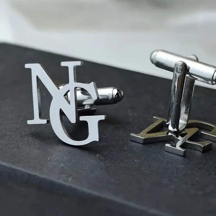 High Quality Customized Logo Cufflinks 316l Stainless Steel Plated 18k Golden Supplier Cufflinks For Men Engagement