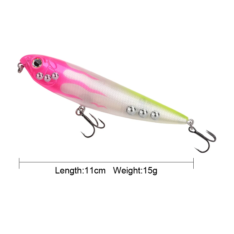 Wholesale Artificial Bionic High Quality 11cm 15g Plastic Topwater Floating Fishing Pencil Lure