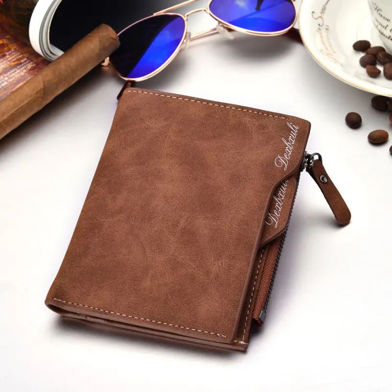 Hot Sales Removable Card Slots Multifunction Business Casual men Purse Cotton Linen Short Coin Pocket Men Zipper Short Wallet