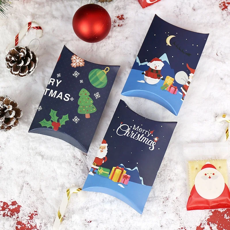 Cartoon Christmas pillow packaging gift box for candy biscuit snack packaging Christmas box