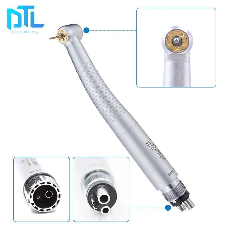 Customized shadowless E-generator 5 led 4 holes dental high speed handpiece best push button air turbine handpiece