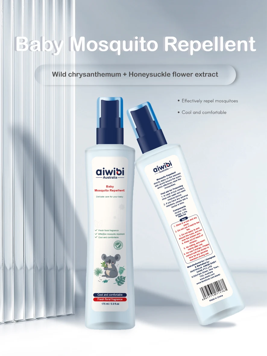 Лучший спрей от комаров Aiwibi для малышей жидкость естественный