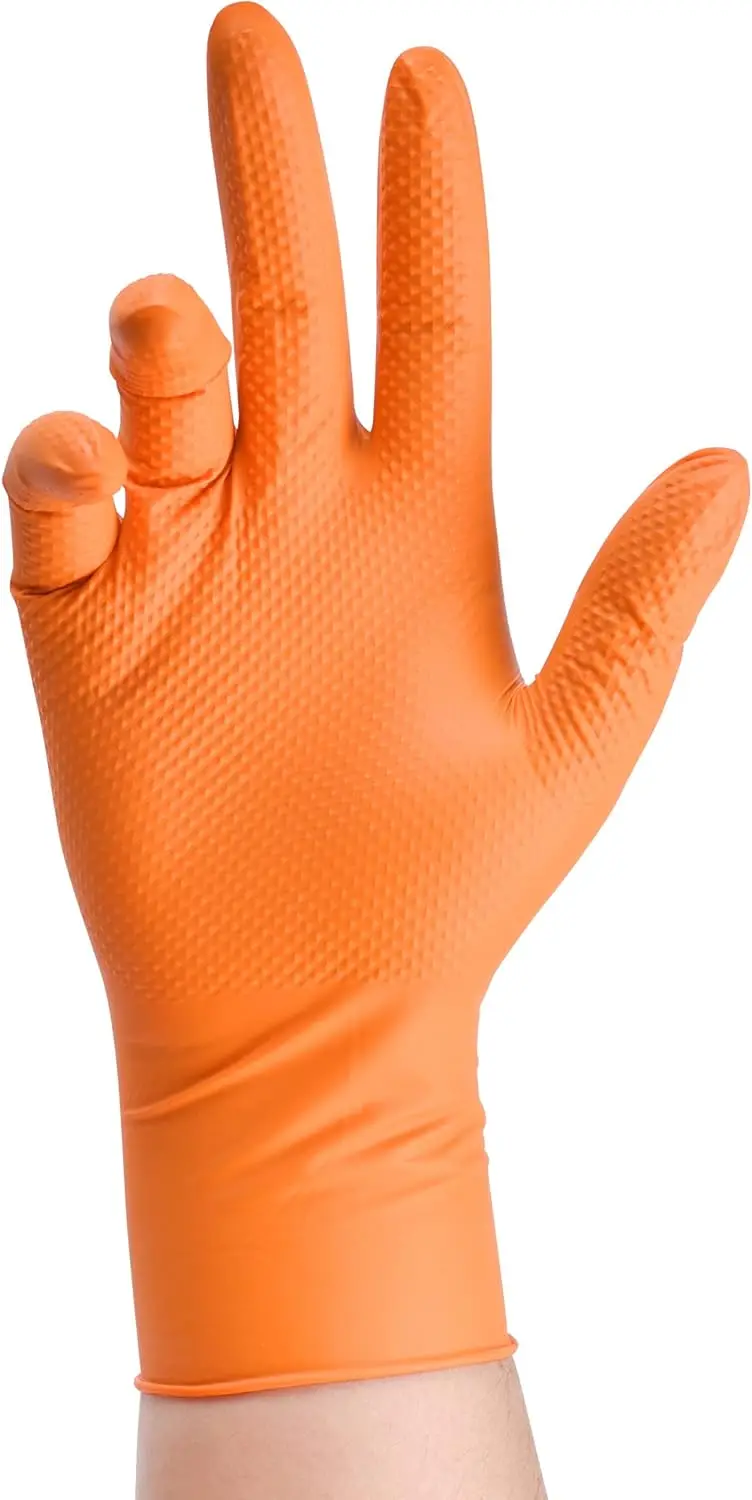 medical glove disposable 8 mil nitrile light orange diamond nitrile gloves disposable latex free box of 100