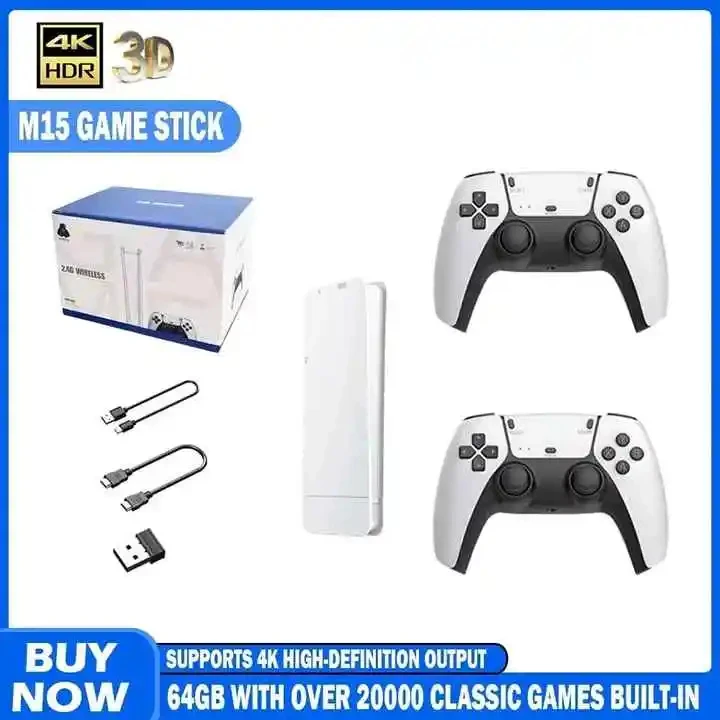 Game Console M15 Home Retro Mini TV Handheld HDMI HD 4K 20000+GAMES 2.4G Wireless Two-player Mode For CPS1 PS1 Etc