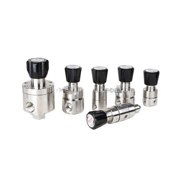 NAI-LOK Dual-Stage Stainless Steel  High Pressure 3500psi Gas Pressure Regulator Two Stage Reducing Valve Regulator with 4 Ports