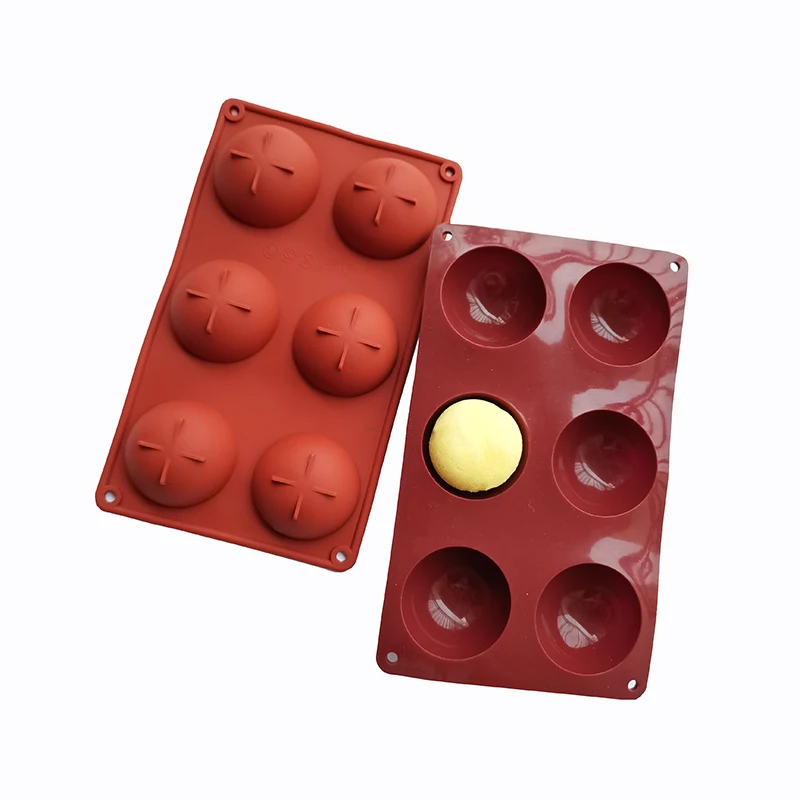 3d Semi sphere Chocolate Mold 6 Cavity Mousse Candy Pudding Semi Sphere Molds Silicone Half Ball Round Mold