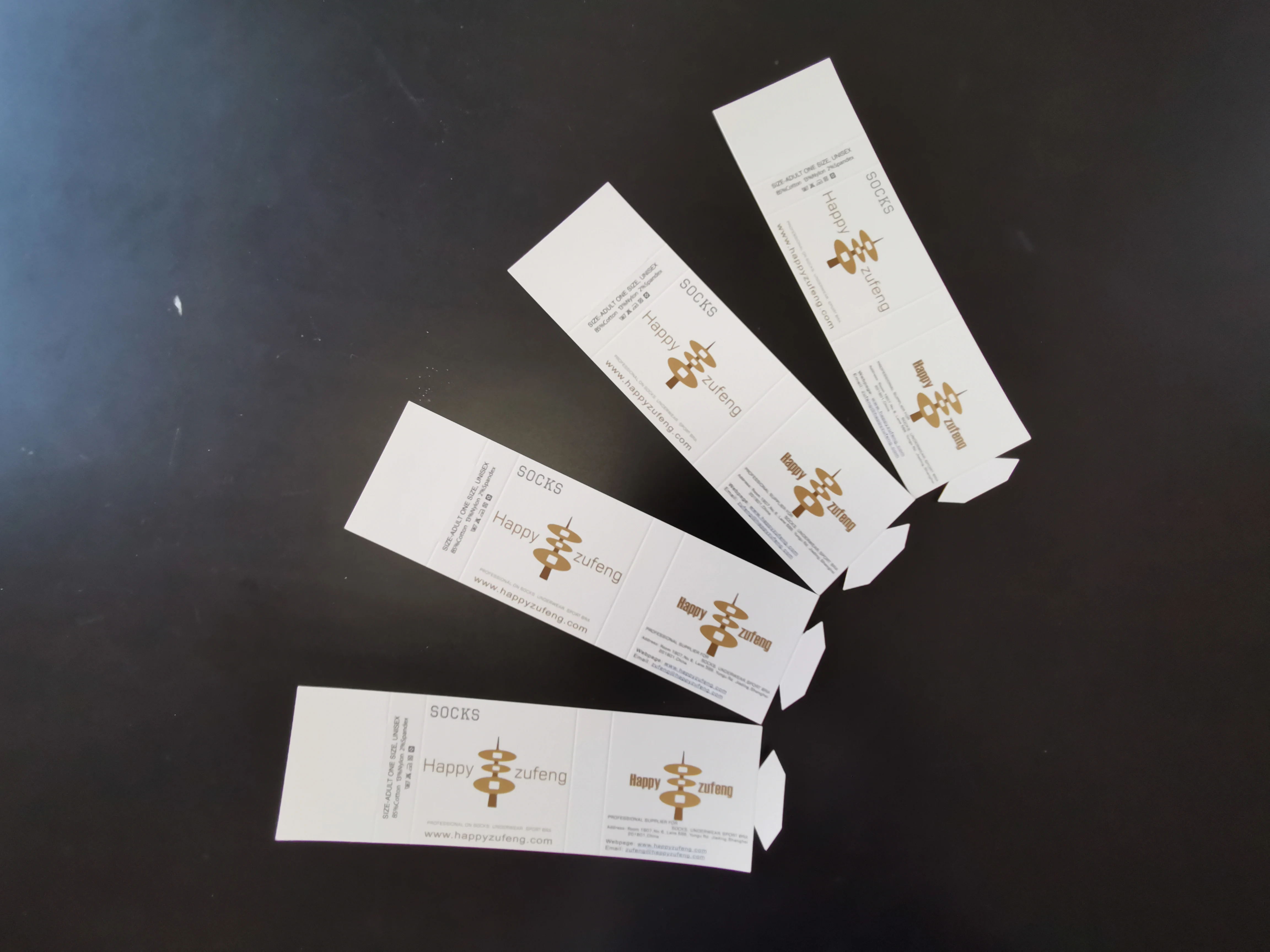 cardboard paper packaging socks labels