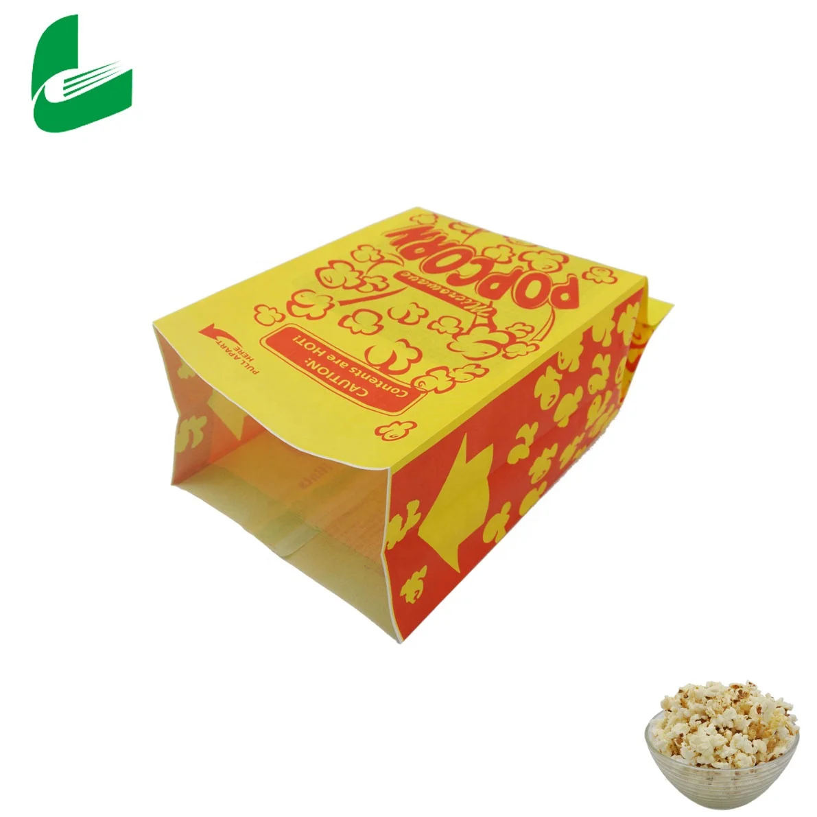 Герметичный бумажный пакет для печати попкорна с логотипом на заказ