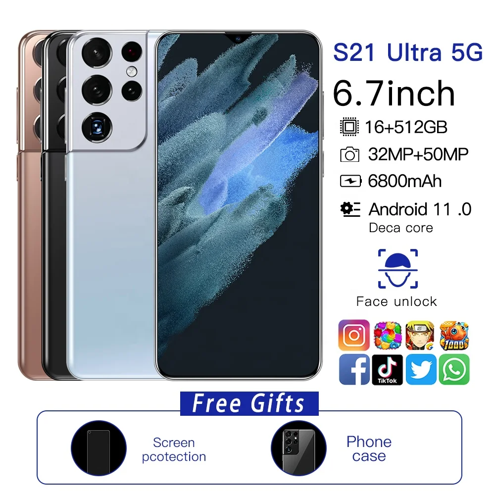 Global version original S21 Ultra 12GB+512GB Android smartphone With stylus Support 4G 5G network Super endurance mobile phone