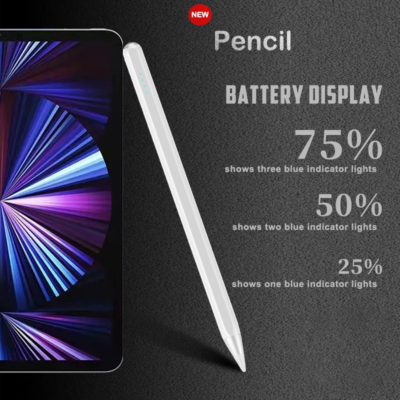 2022 Newest Active Stylus pen high sensitive with palm rejection and tilt function magnetic pencil power display for ipad