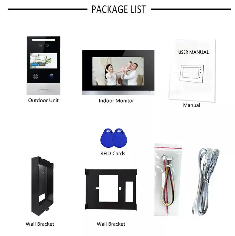 RJ45 connection ip video interphone for building apartment house