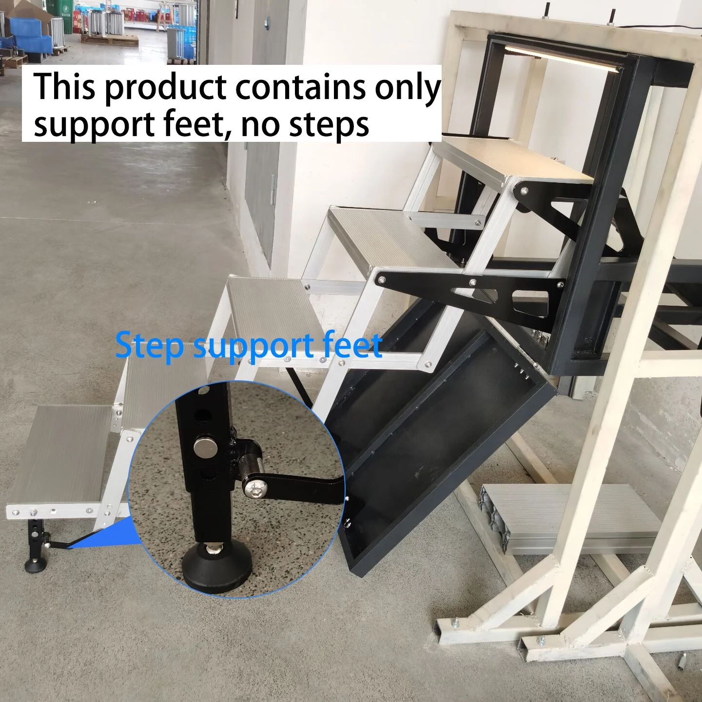 TYTXRV OEM High Quality RV Exterior Accessories Double Support Trailer Camper Step Accessories Five-Layer Folding Step Firm Feet