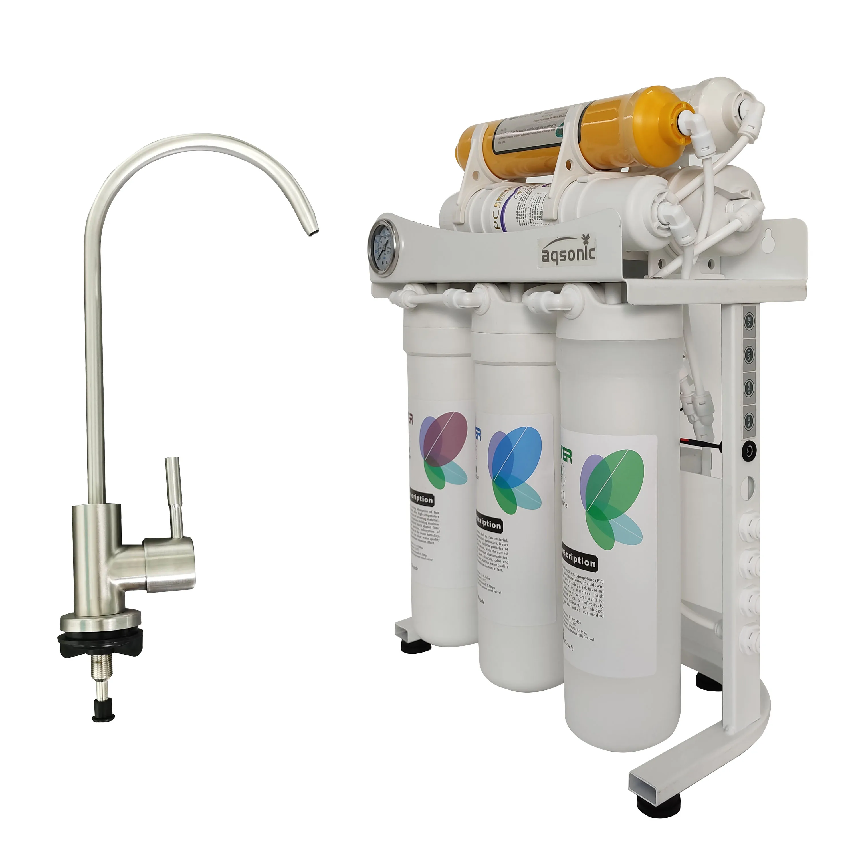 7 Stage Household Electric Water Purifiers with 75 GPD Nano Reverse Osmosis Membrane and Convenient Replacement Filter Cartridge