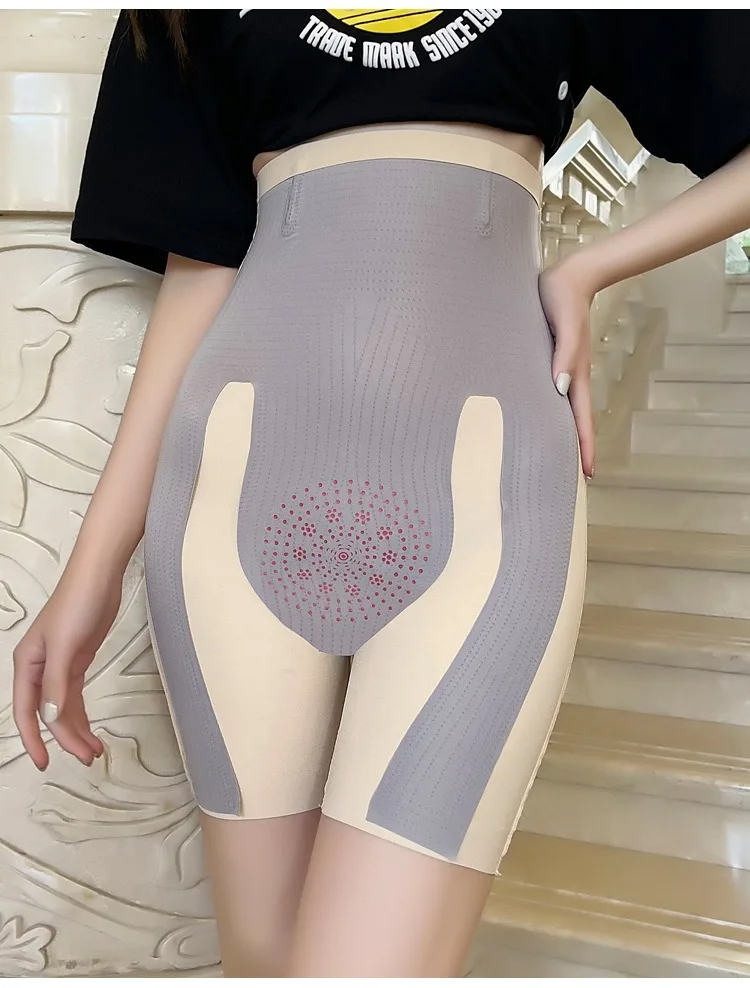High-waisted large-size post-natal hip lift contorted belly stretch-free panties