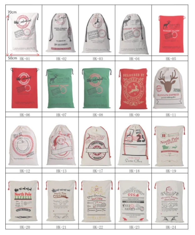 High King 2021 Hot sale canvas Santa sack bag christmas for New Year