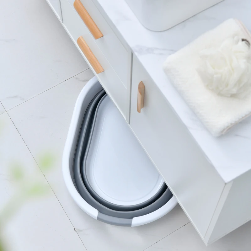 Modern Oval Foldable Container Storage Plastic Laundry Basket for Sale