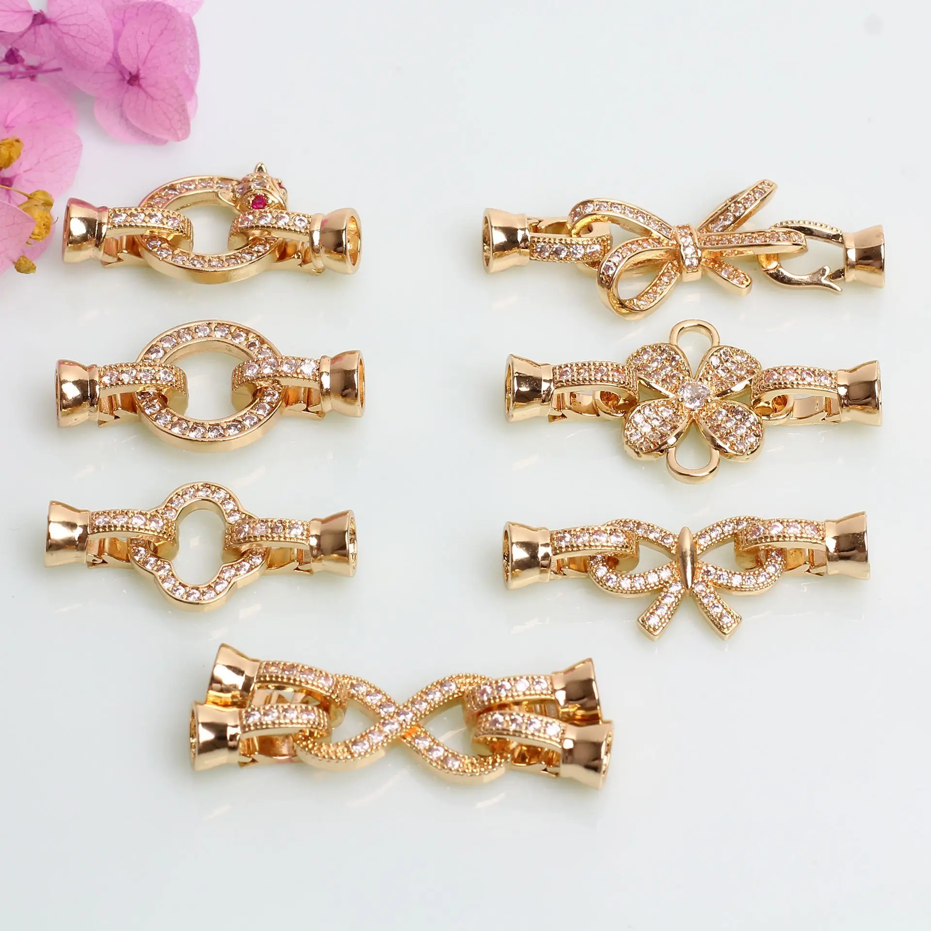 14k Gold Plated DIY Accessories Necklace Clasp For Jewelry Making