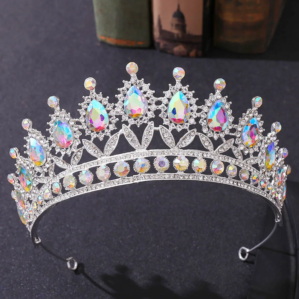 Bridal red crowns and tiaras 2022 new luxury wedding tiara beads crystal abalorios para tiaras y coronas