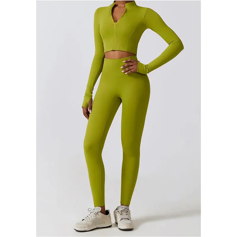 2024 Custom High Quality Crop Top 3 Piece Plus Size Fitness Yoga Sets Sportswear High Waist Leggings For Women