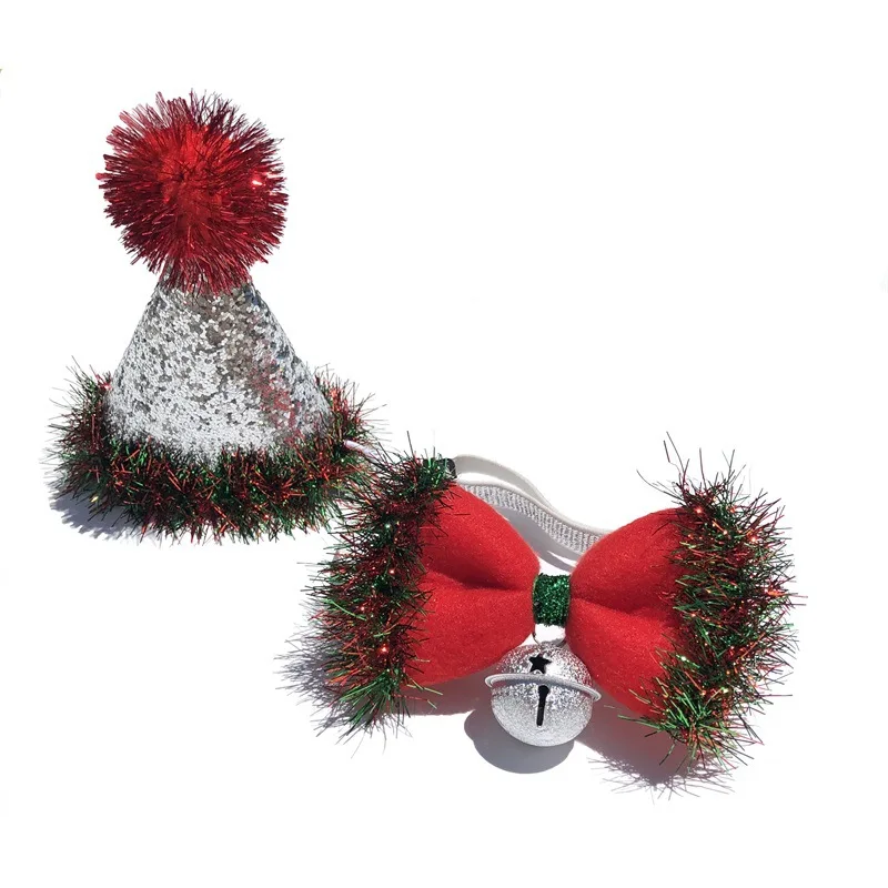 Рождественские украшения от поставщиков, костюм для домашних животных, забавная шапка и шарф для кошек и собак