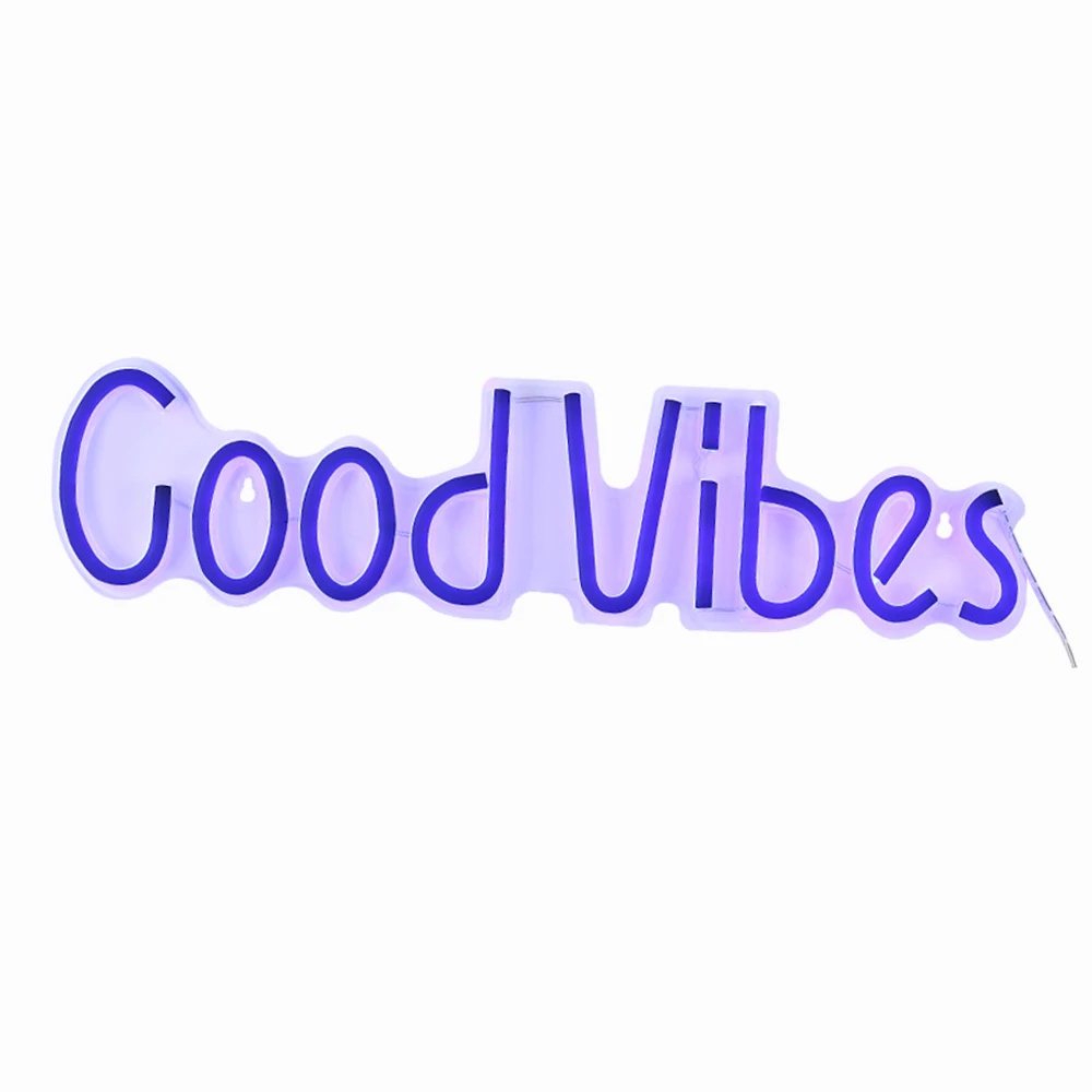 LED NEON Sign Good vibes, Wall Hanging Neon Lamp USB Powered, Neon Light Sign Wedding Christmas Birthday Party Home Gift decorative neon sign light night