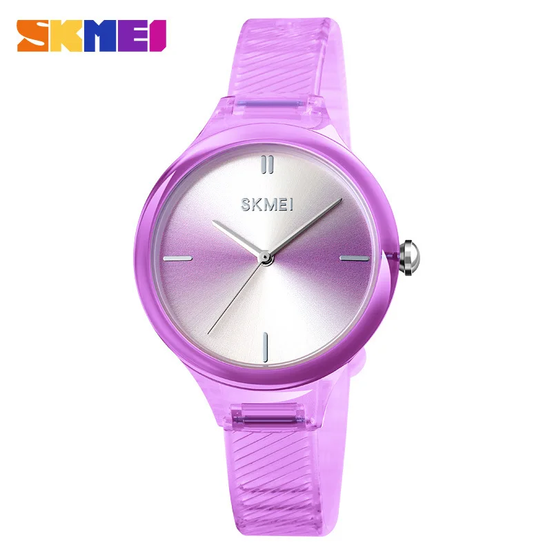 New Trendy Lady Watch Skmei 1714 Colorful Wrist Watches for Women Girls Transparent Jelly Watch