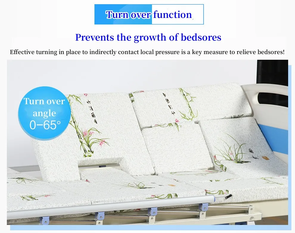 3 Functions Icu Manual Medical Equipment Hospital Beds 3 Crank Manual Patient Nursing Bed For Sale