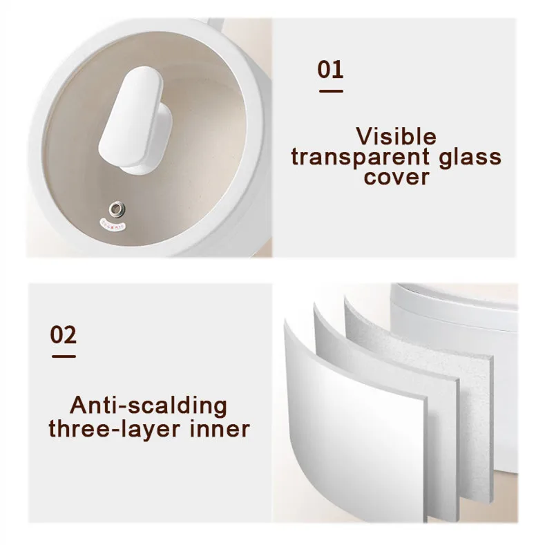 Modern multipurpose skillet electric cook pan non-stick easy cleaning heat control multifunctional electric frying pan