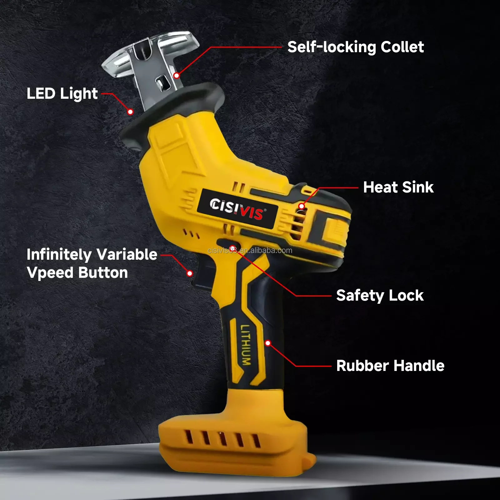 Cisivis Brushless Cordless Reciprocating Saw for Dewalt 20V Max Variable Speed Tools Only
