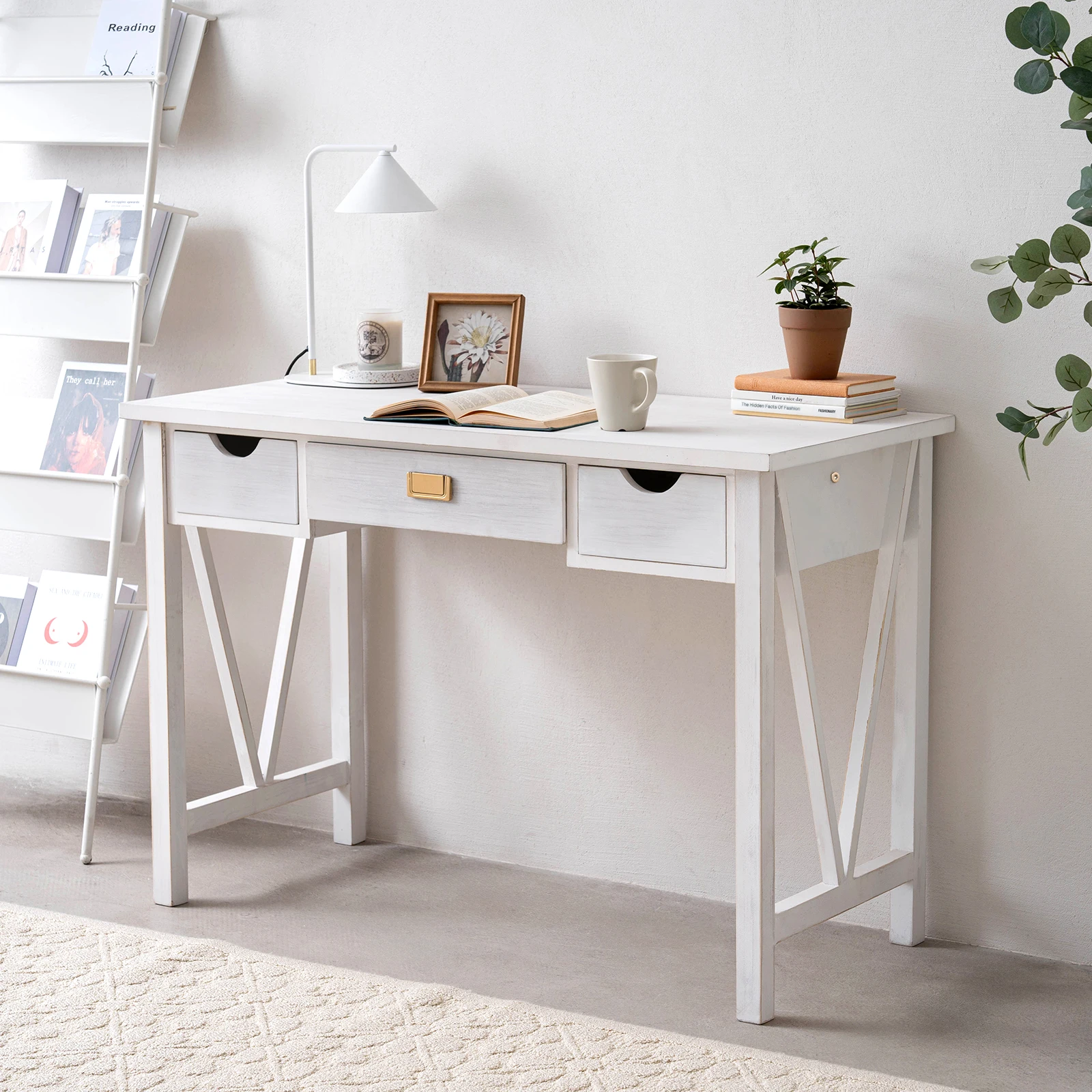Modern Design Wooden White Office Furniture Table Computer Small Office Desk office table drawers desk