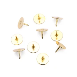 50pcs Copper Butterfly Cap Spur Pin Micro Chapter Accessories Round Head Premium Luxury Card Cap Pins For Jewelry Making