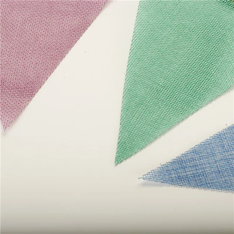 Dropshipping Colorful Jute Linen Flags Pennant Birthday Bunting Banners Wall Hanging Wedding Hanging Banner DIY Party Garland