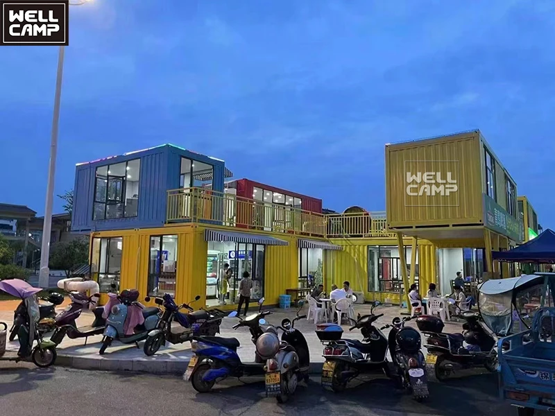 WELLCAMP легко собираемый сборный магазин, плоский упаковочный магазин, Съемный контейнер для торговых центров, стальные дома