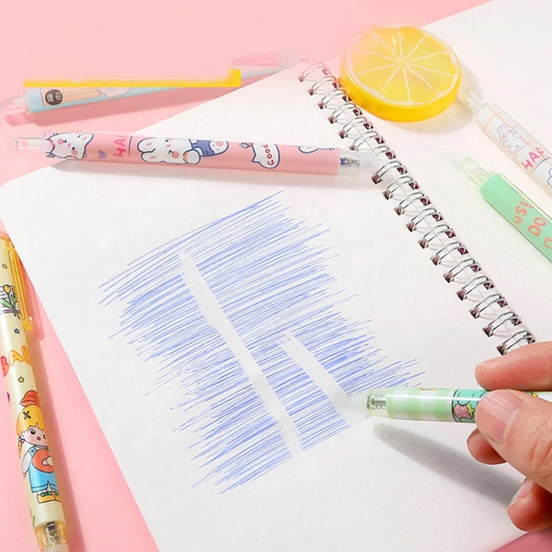 Erasable Gel Pen in Box Cartoon Black Presses the Cute Student Custom Erasable Pen  for Kids and Girls