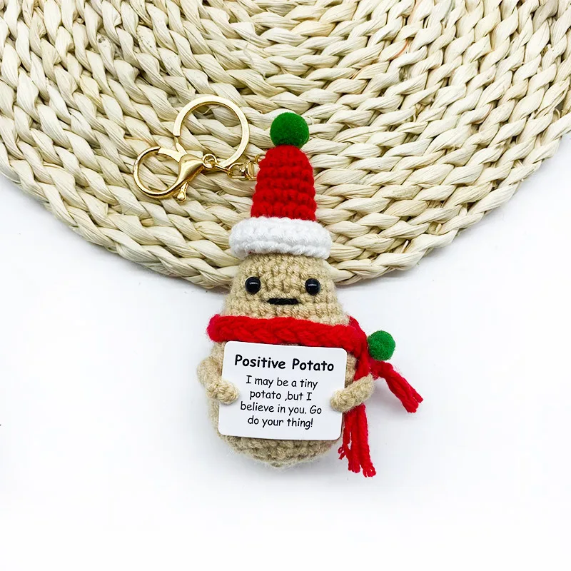 Christmas Decorations Handmade  Positive Encouragement Potato Knitted Doll Emotional Support Crochet Dolls
