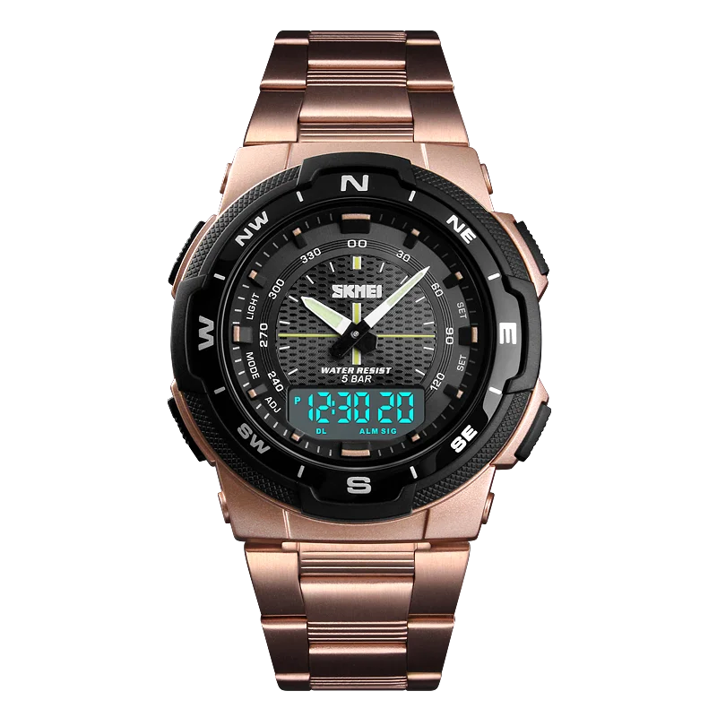 Jam Tangan Murah Hot Product Rose Gold Men Stainless Steel Watch Skmei 1370 Kol Saat