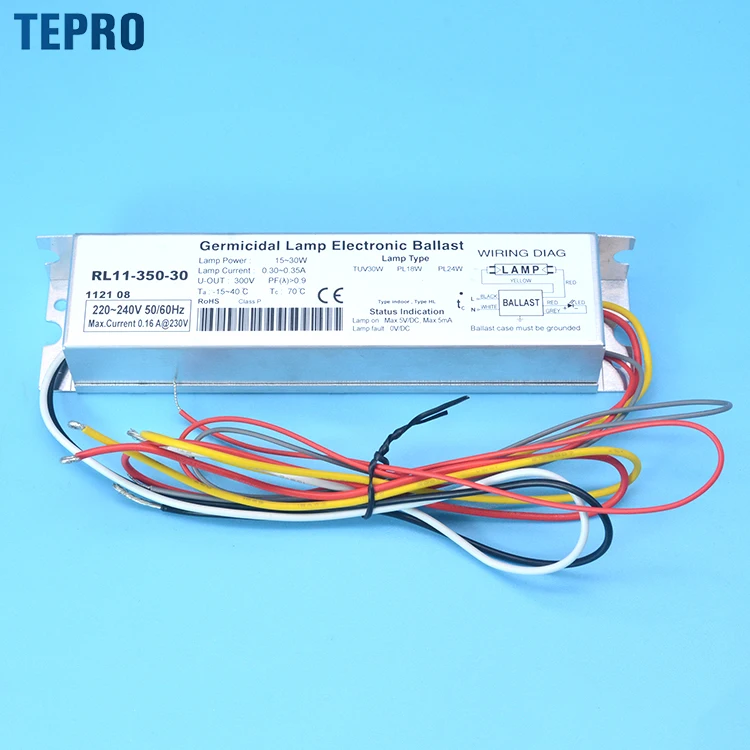 RL11-350-30 Water Treatment Uv Amalgam Disinfection Lamp Electronic Ballast Preheat Start sterilizer electrical ballast