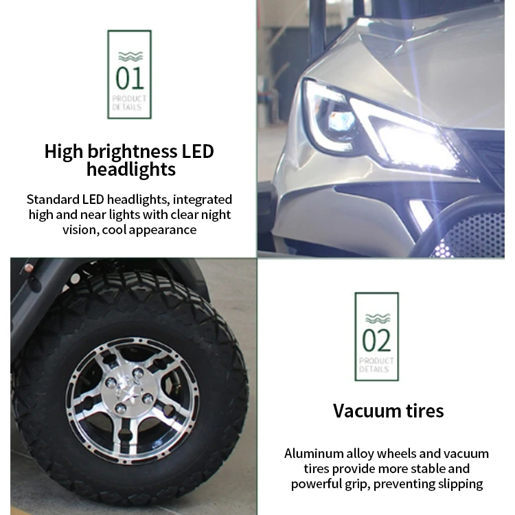 Электрическая тележка для гольфа на заказ 4x4 Utv 10 кВт 72 В 2 места