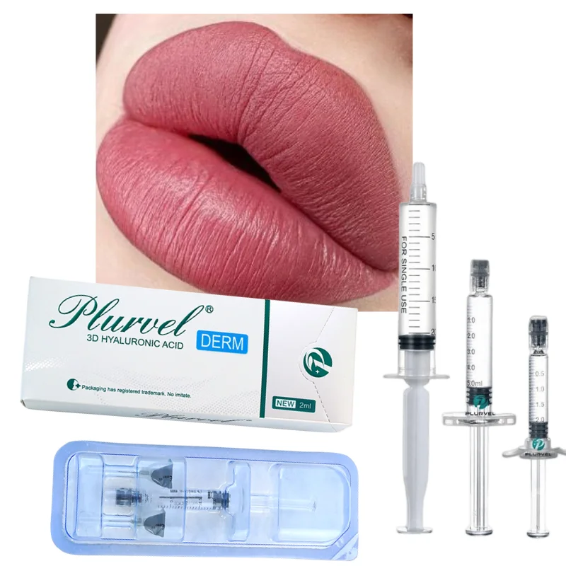 PLURVEL Factory Store Derm 1ml Cross Linked Best Acid Hyaluronic Beauty Filler Injection for Lip Augmentation Dermal Lip  Filler