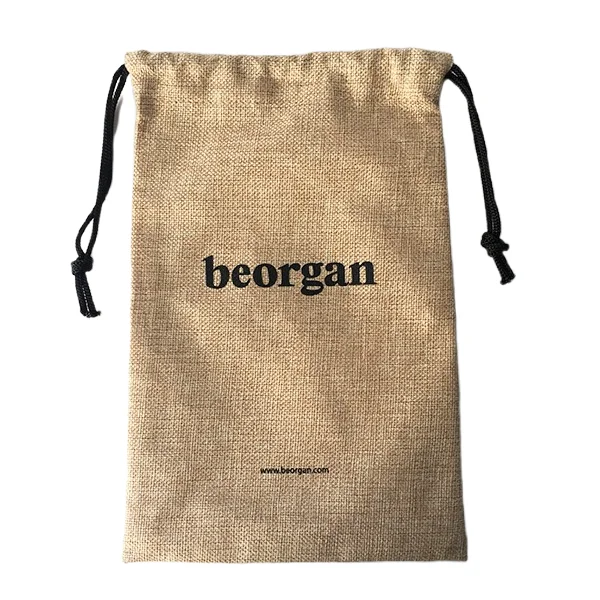 Manufacturers Custom Logo Printed Colorful Reusable Natural Burlap Hessian Christmas Gift bag Linen Drawstring Jute Gunny