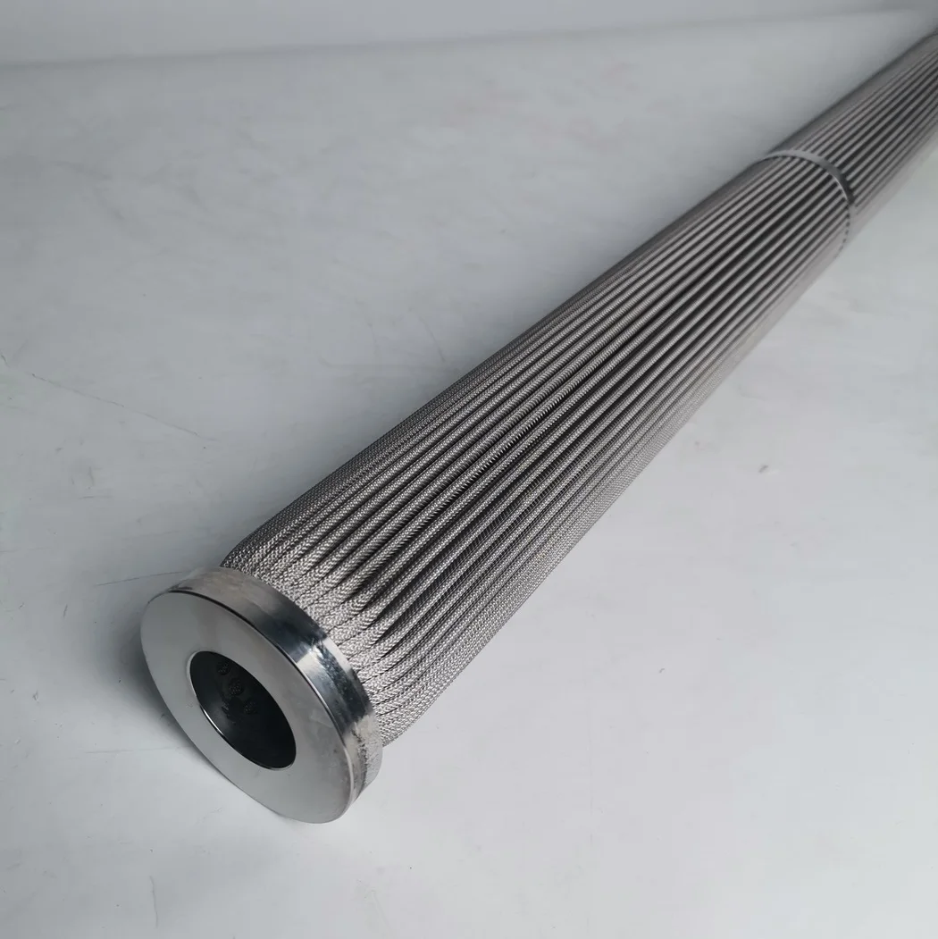 0.2 5 10 Micron  Stainless Steel Titanium Metal High Flow Pleated Oil Filter Cartridge