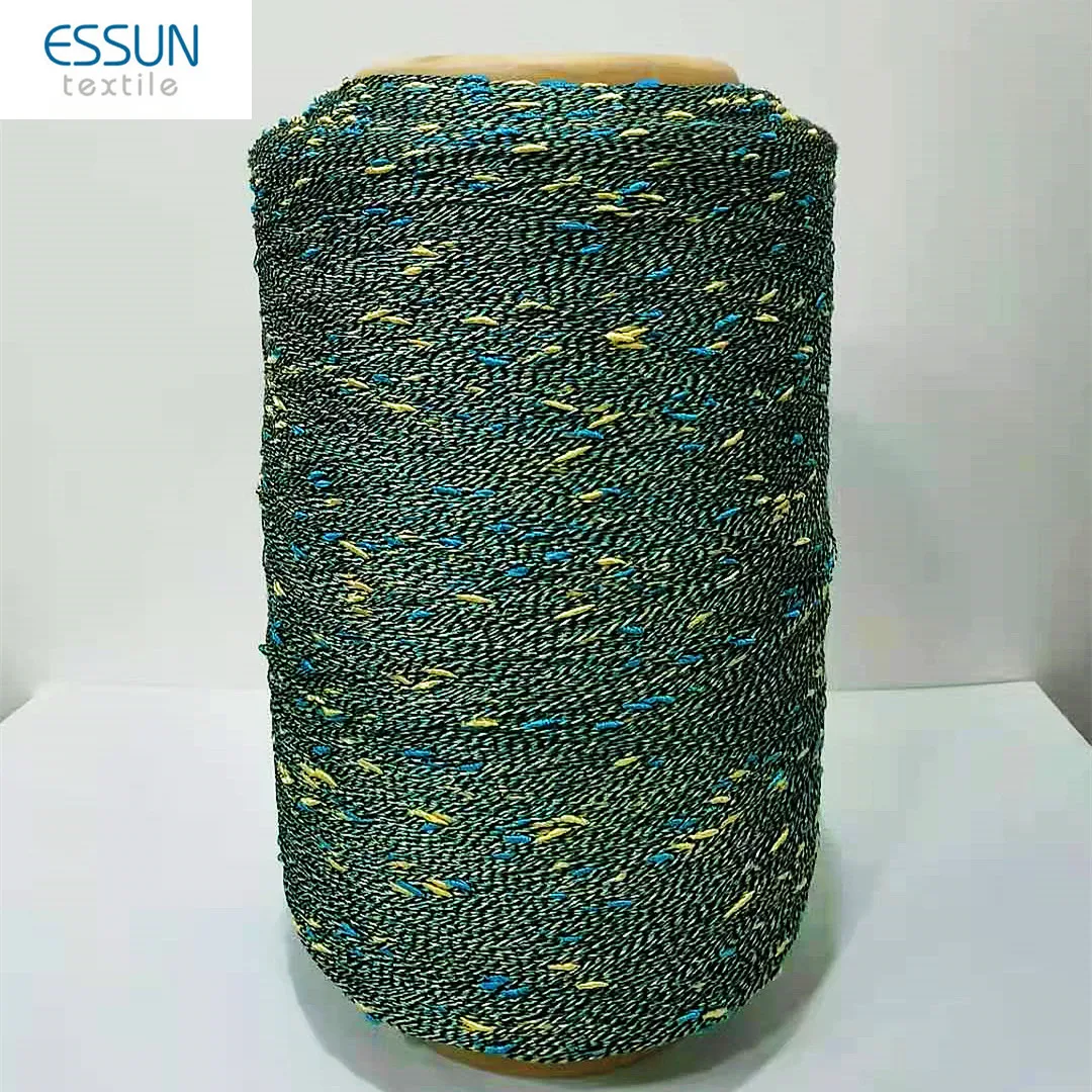 Good quality Nm15 Nm10 Nm18 polyester viscose cotton metallic fancy twisted knot yarn