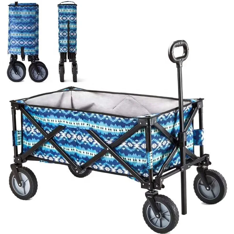 YILU Portable Folding Wagon Stroller Cart 200lbs Capacity Trolley Shopping Baby Stroller Utility Wagon Cart Foldable