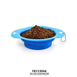 25X19Cm Sillicone Collapsible Portable Pet Bowl Travel Hiking Camping Cat Dog Foldable Bowl