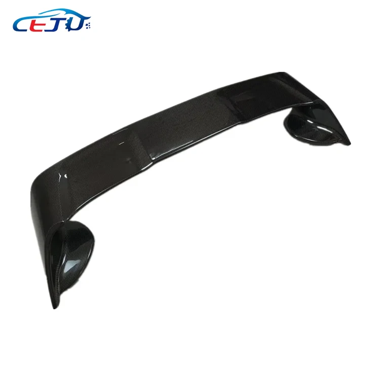 Glossy Black Carbon Fiber Look  ABS Material Rear Wing Car Rear Trunk Boot Lip Spoiler Wing Cover For Mitsubishi Lancer EX