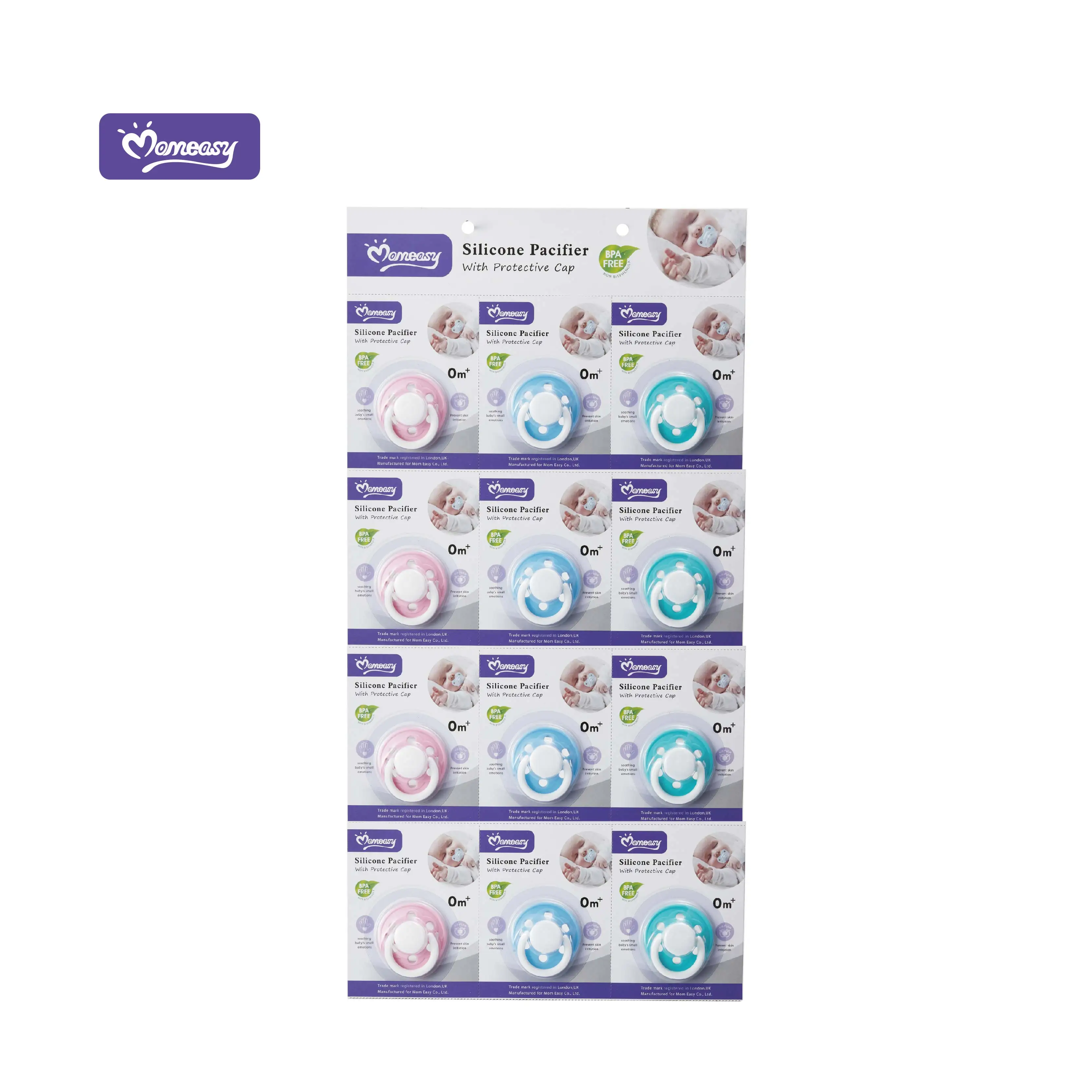 Momeasy Baby Silicone Pacifier 12 PK BPA Free MOQ One Carton Factory Directly Supply Manufacturer China