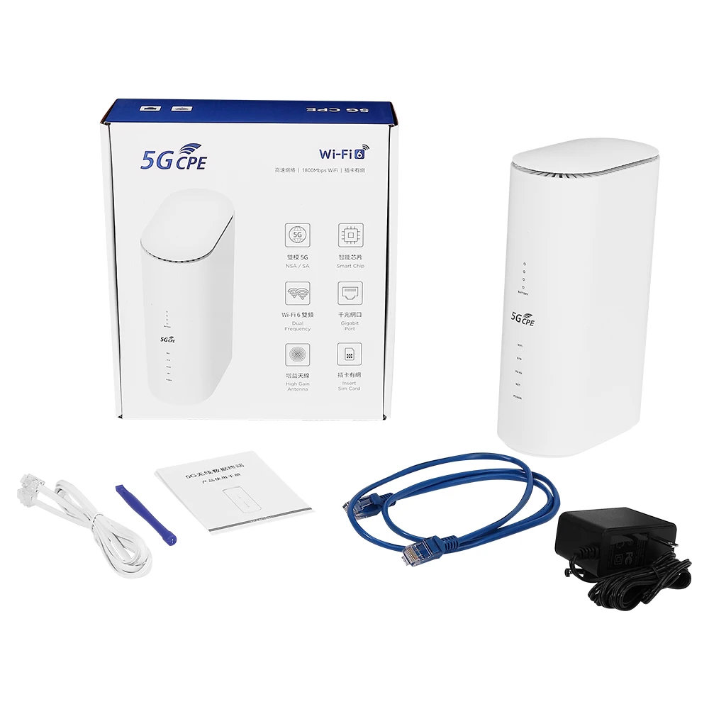 Wifi 6 SA NSA 2.4g&5.8g  battery optional 5g sim router with voice call